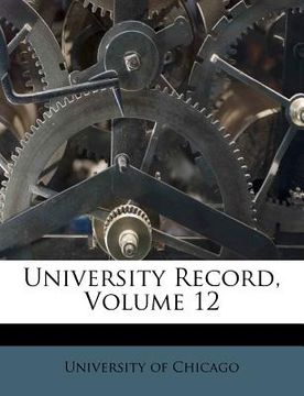 portada university record, volume 12 (en Inglés)