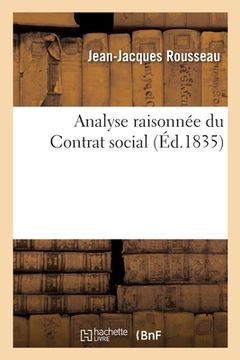 portada Analyse Raisonnée Du Contrat Social (en Francés)