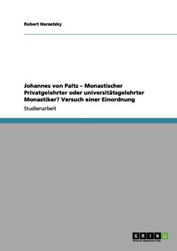 portada Johannes von Paltz - Monastischer Privatgelehrter oder universitätsgelehrter Monastiker? Versuch einer Einordnung (German Edition)