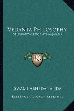 portada vedanta philosophy: self-knowledge atma-jnana (en Inglés)