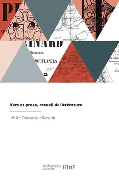 portada Vers et prose, recueil de littérature (en Francés)