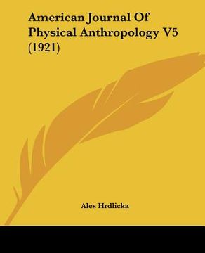 portada american journal of physical anthropology v5 (1921) (in English)