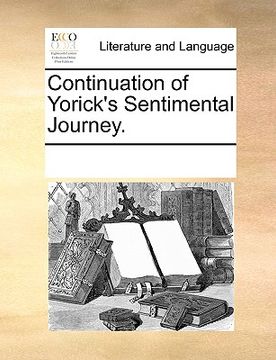 portada continuation of yorick's sentimental journey.