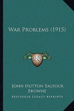 portada war problems (1915) (in English)