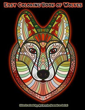portada Easy Coloring Book of Wolves (Creative and Unique Coloring Books for Adults) 