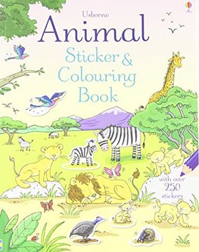 portada Animal Sticker and Colouring Book (Usborne Sticker and Colouring Books) (in English)
