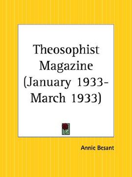 portada theosophist magazine january 1933-march 1933 (en Inglés)
