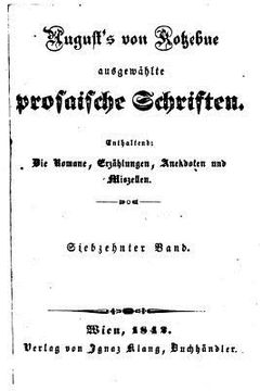 portada August von Kotzebues ausgewaehlte prosaische Schriften (en Alemán)