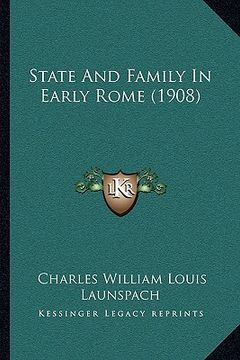 portada state and family in early rome (1908) (in English)