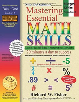 portada Mastering Essential Math Skills, Book 1 - Grades 4-5: Bilingual Edition, English-Spanish