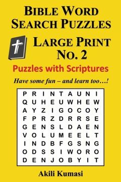 portada Bible Word Search Puzzles, Large Print No. 2: 50 Puzzles with Scriptures (Volume 2)