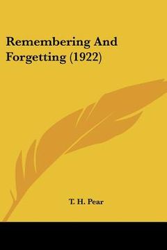 portada remembering and forgetting (1922) (en Inglés)
