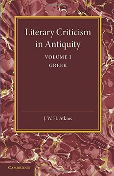 portada Literary Criticism in Antiquity: Volume 1, Greek (en Inglés)
