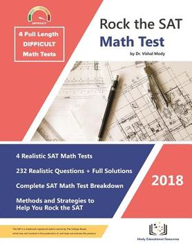 portada Rock the SAT Math Test: 4 Difficult Tests (en Inglés)