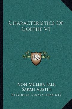 portada characteristics of goethe v1 (en Inglés)