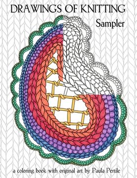 portada Drawings of Knitting Sampler: a coloring book with original art by Paula Pertile (in English)