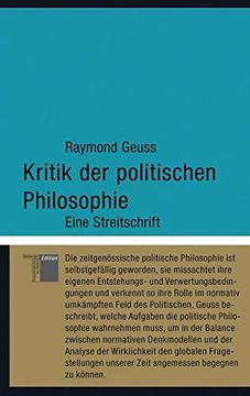 portada Kritik der Politischen Philosophie Eine Streitschrift (en Alemán)