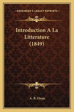 portada Introduction A La Litterature (1849) (in French)