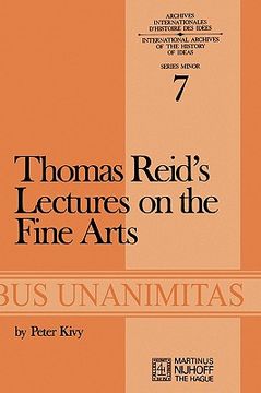 portada thomas reid s lectures on the fine arts: transcribed from the original manuscript, with an introduction and notes