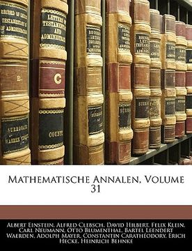 portada mathematische annalen, volume 31 (en Inglés)