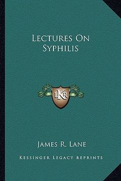 portada lectures on syphilis (en Inglés)