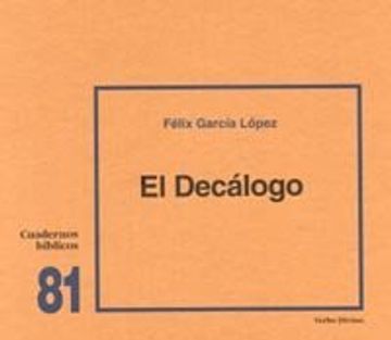portada El Decálogo: Cuaderno Bíblico 81 (Cuadernos Bíblicos) (in Spanish)