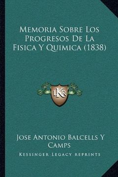 portada Memoria Sobre los Progresos de la Fisica y Quimica (1838)