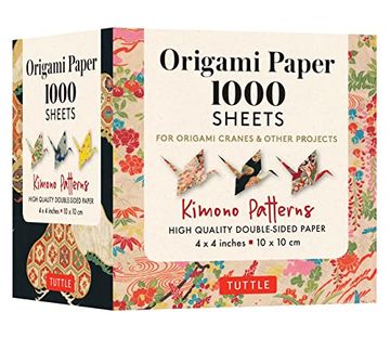 portada Origami Paper 1,000 Sheets Kimono Patterns 4" (10 Cm): Tuttle Origami Paper: Double-Sided Origami Sheets Printed With 12 Different Designs (Instructions Included) 