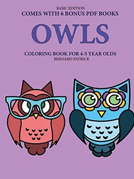 portada Coloring Book for 4-5 Year Olds (Owls) (in English)