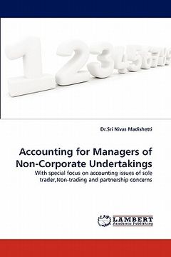 portada accounting for managers of non-corporate undertakings (en Inglés)