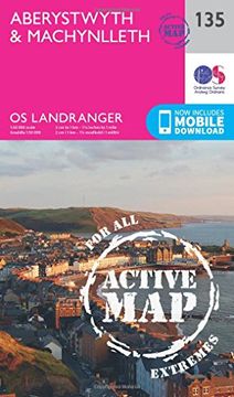 portada Ordnance Survey Landranger Active 135 Aberystwyth & Machynlleth map With Digital Version 