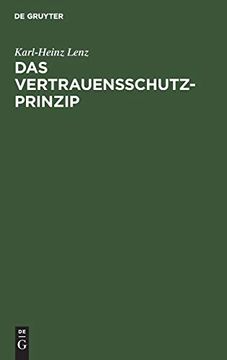 portada Das Vertrauensschutz-Prinzip (en Alemán)