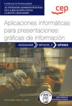 portada (Uf0323) Manual. Aplicaciones Informaticas Para Presentaciones: Graficas de Informacion. Certificados de Profesionalidad. Actividades Administrativas en la Relacion con el Cliente        (Adgg