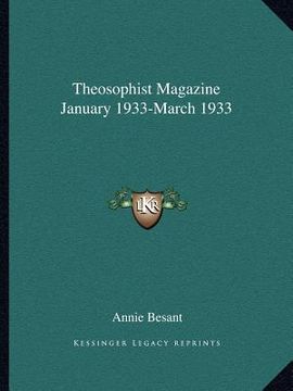 portada theosophist magazine january 1933-march 1933 (in English)