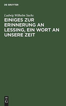 portada Einiges zur Erinnerung an Lessing, ein Wort an Unsere Zeit (in German)
