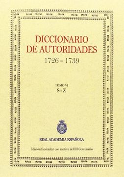 portada Diccionario de Autoridades. Tomo vi (in Spanish)