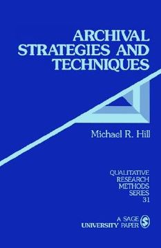 portada archival strategies and techniques (en Inglés)