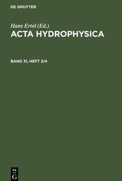 portada Acta Hydrophysica. Band 31, Heft 3/4 (in German)