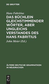 portada Das Büchlein Gleichstimmender Wörter, Aber Ungleichs Verstandes des Hans Fabritius (en Alemán)
