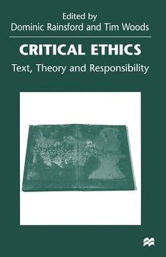 portada Critical Ethics: Text, Theory and Responsibility (in English)