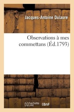 portada Observations À Mes Commettans (en Francés)