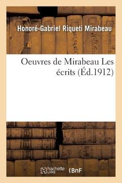 portada Oeuvres de Mirabeau Les Écrits (in French)