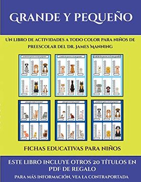 portada Fichas Educativas Para Niños (Grande y Pequeño): Este Libro Contiene 30 Fichas con Actividades a Todo Color Para Niños de 4 a 5 Años