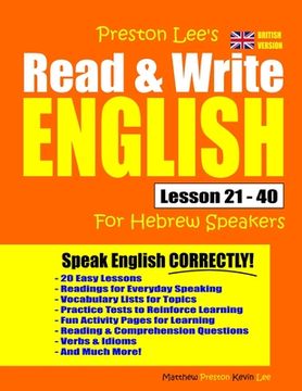 portada Preston Lee's Read & Write English Lesson 21 - 40 For Hebrew Speakers (British Version) (en Inglés)