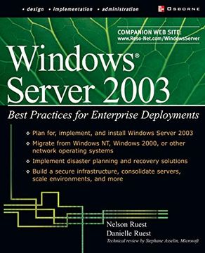 portada Windows Server 2003: Best Practices for Enterprise Deployments (Tips & Technique) (en Inglés)
