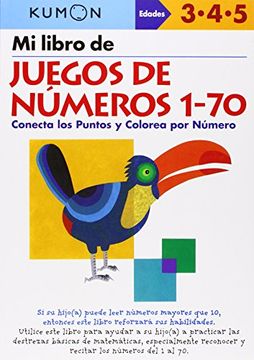 portada Mi Libro de Juegos de Numeros 1-70: Conecta los Puntos y Colorea por Numero