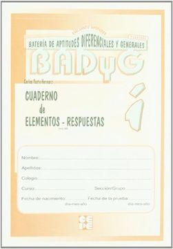 portada Badyg Grafico i. Cuaderno de Items (Instrumentos Evaluacion) (in Spanish)