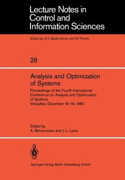 portada analysis and optimization of systems: proceedings of the fourth international conference on analysis and optimization of systems, versailles, december (en Francés)