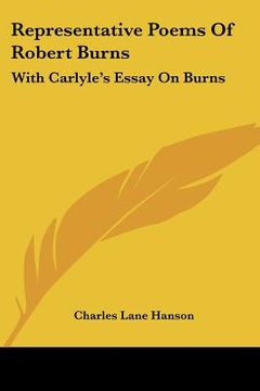 portada representative poems of robert burns: with carlyle's essay on burns (en Inglés)