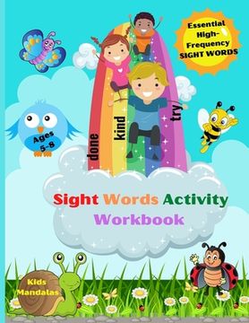 portada Amazing Sight Words Activity Book for Kids: Fun Activity Book to Trace, Find, Learn the High-Frequency Sight Words Kids Coloring Mandalas (en Inglés)